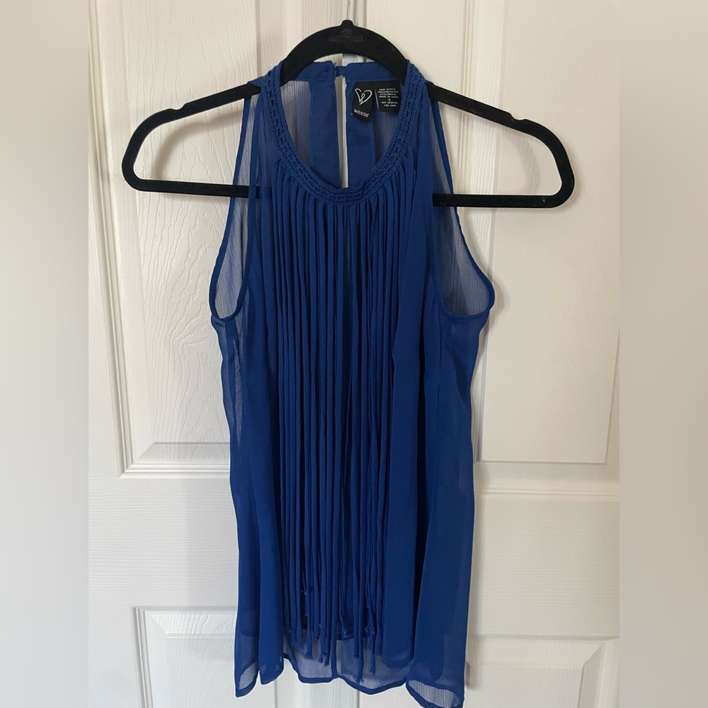 Windsor Sheer Blue Sleeveless Top